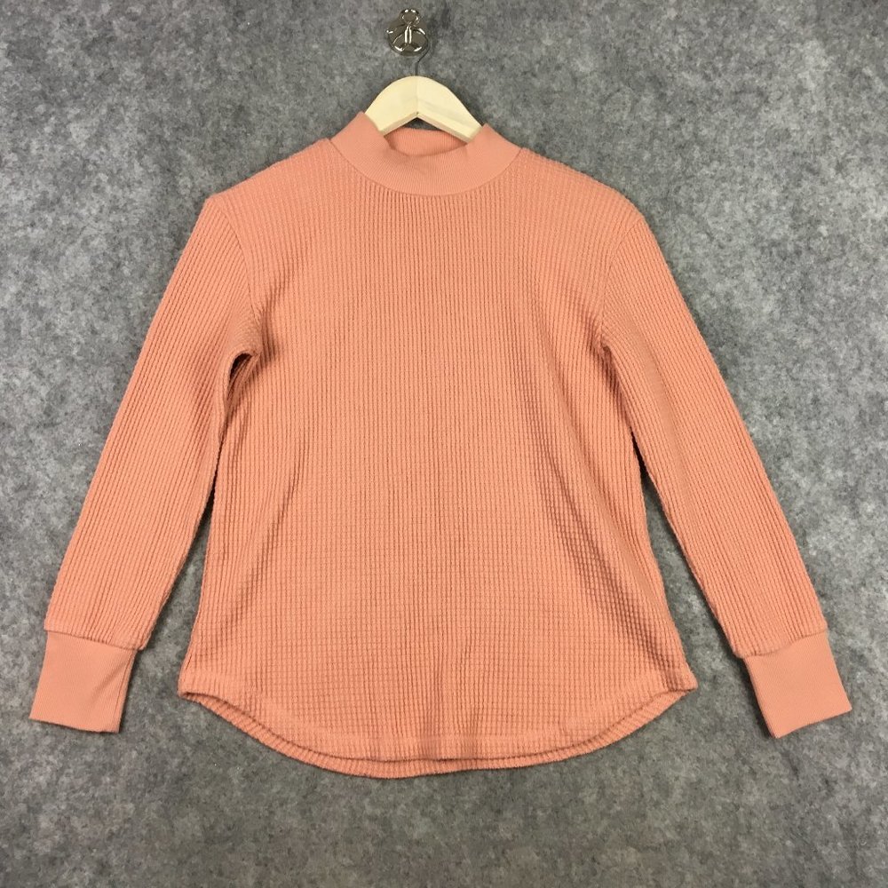 Madewell Top XXS Sweater Sweatshirt Tee Long Sleeve Waffle Knit Thermal Casual